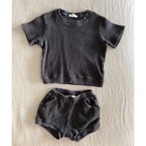 Girls Summer and Storm waffle knit kids shorts set size 3 years